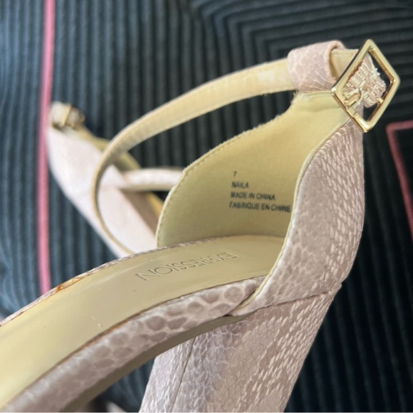 Pink Snake Heeled Sandals - Picture 3 of 4